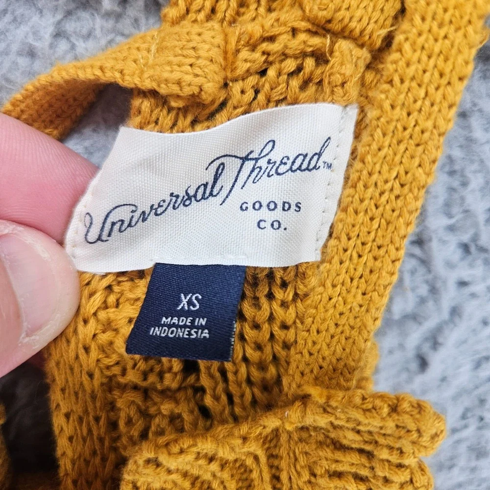 Universal Thread Women 100%‎ Cotton Yellow Brown Tie Front Romper Size XS